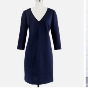 J. Crew classic 100% wool lined navy dress